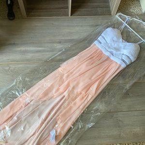 HiLo Dress | Two Toned | White and Light Pink